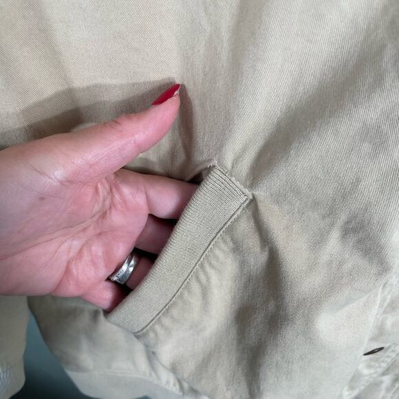 Blair Long Sleeve Snap Front Sweater Canvas Jacket Beige Women's Size XL - Picture 7 of 9